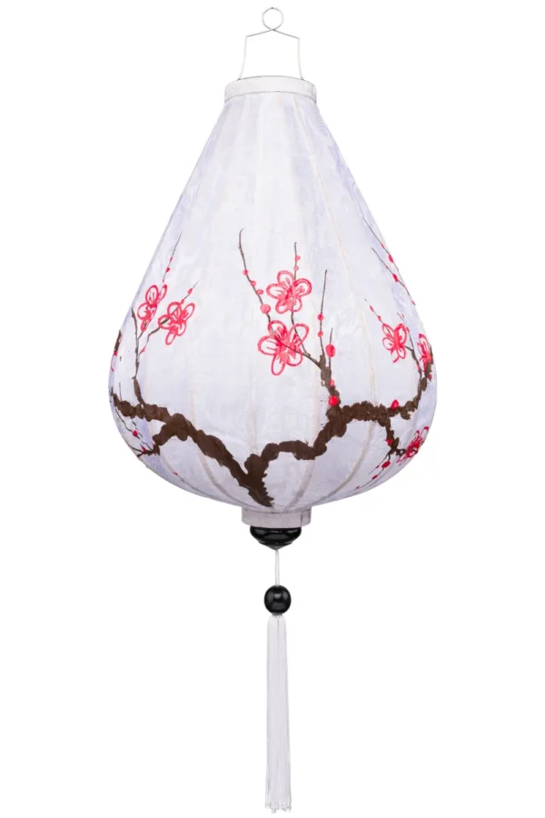 Silk lantern with cherry blossom motif drop