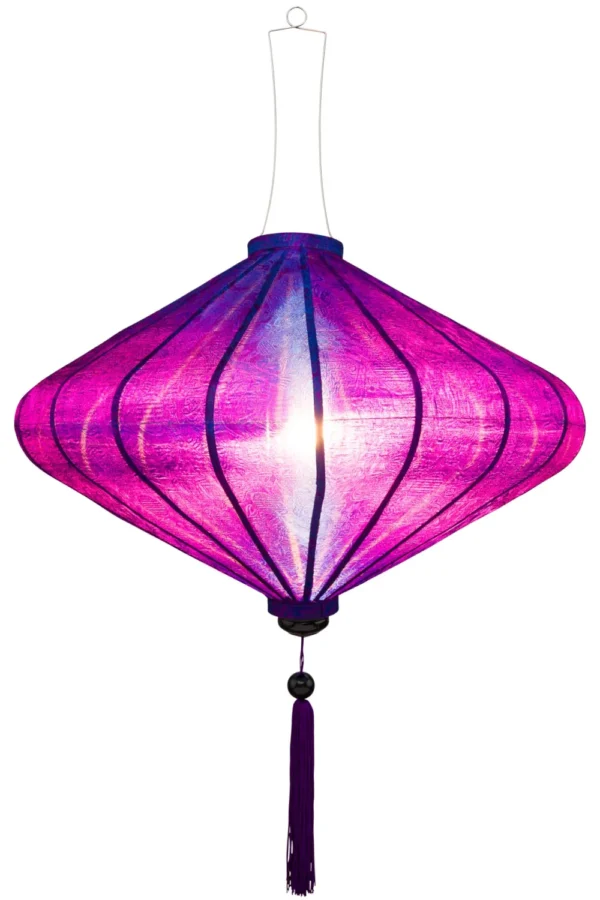 Paarse ufo lampion Hoi An verlicht maat 72