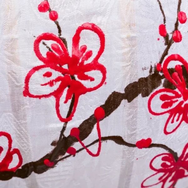 Detail 2 chinese cherry blossom silk lantern Sakura