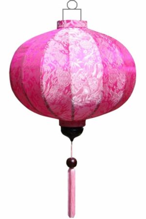 Pink silk lantern round