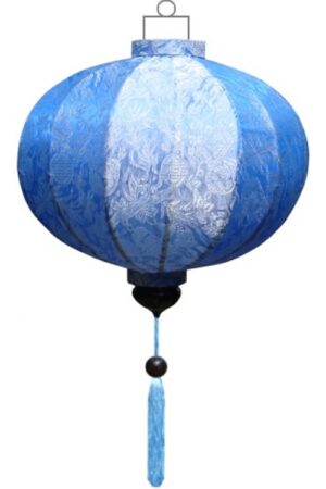 blue silk lantern round
