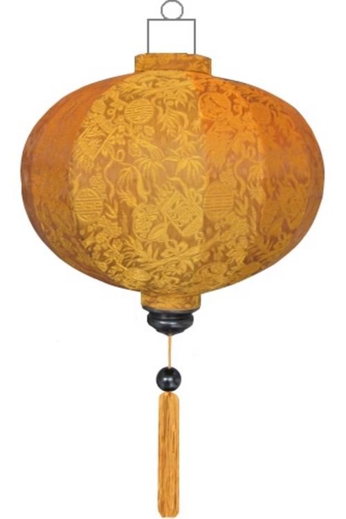 Copper silk lantern round