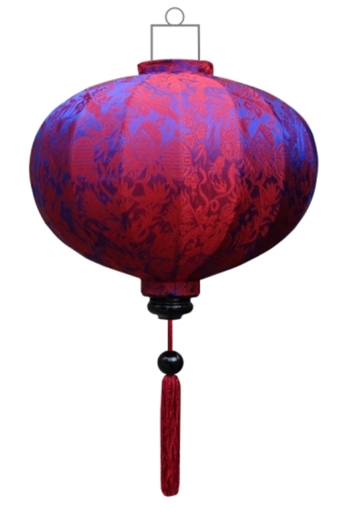 Indigo silk lantern round