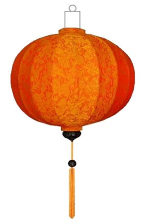 Orange silk lantern round