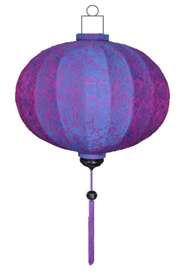 Purple silk lantern round