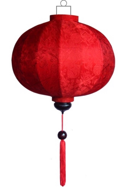 Red silk lantern round