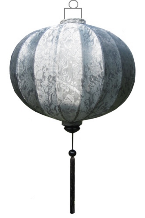 Silver silk lantern round