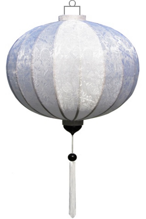 White silk lantern round