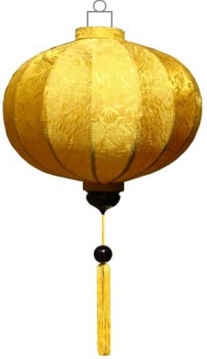 Yellow silk lantern round
