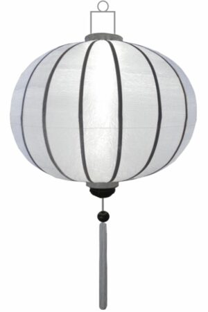 White silk lantern round