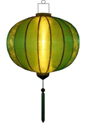 Green silk lantern round
