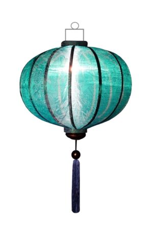 Turqoise silk lantern round